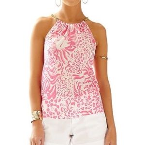 Lilly Pulitzer Pink Riviera Halter Top